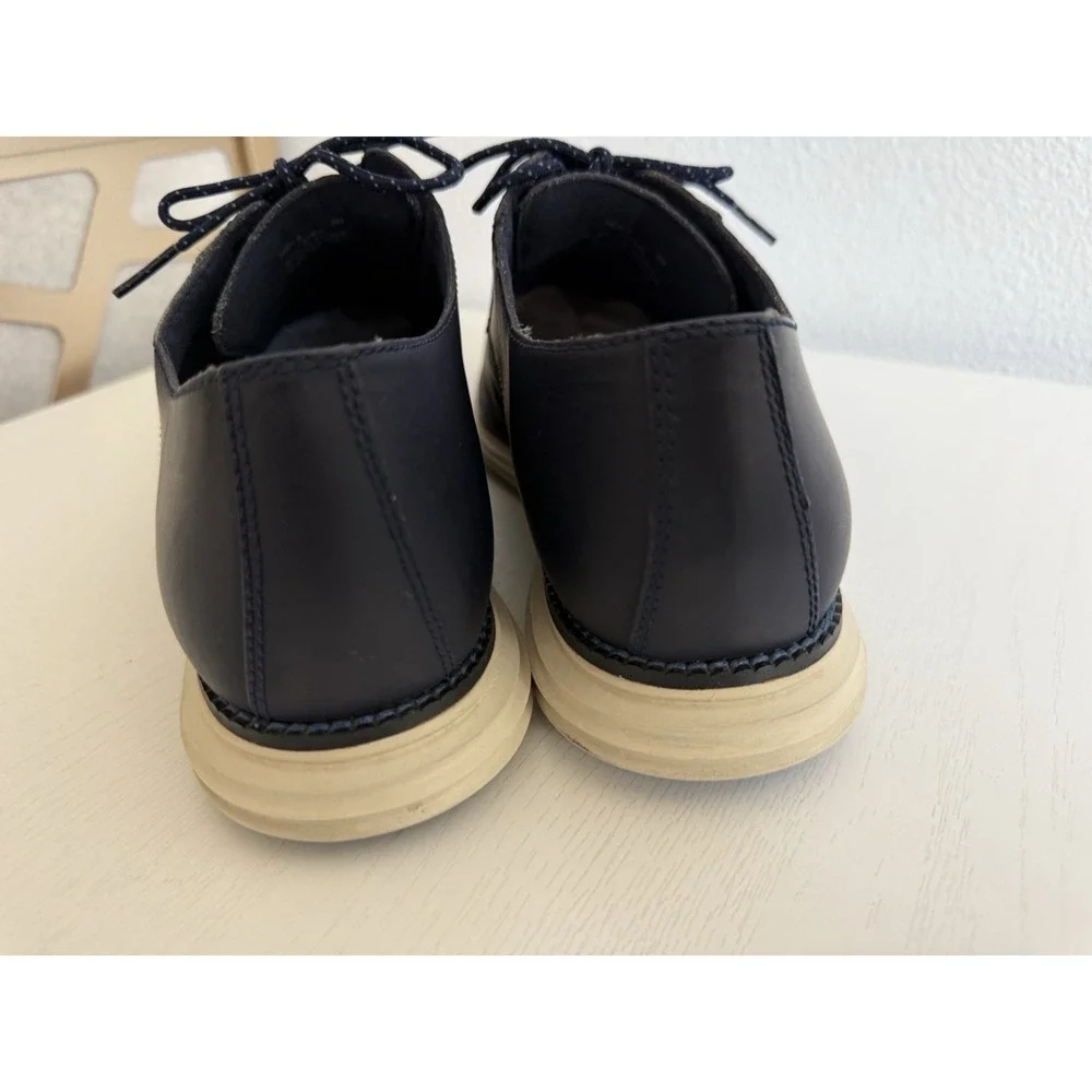 Cole Haan Men's Grand OS Deep Navy Blue Leather Oxford Lace Up Shoes Size 8